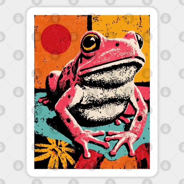 Psychedelic Frog - Pop Art Amphibian Sticker by TuncGK